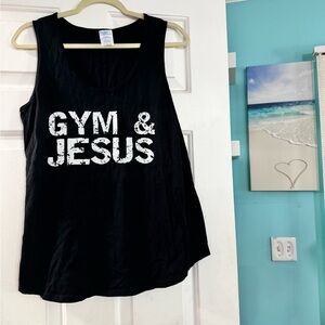 Black 'Gym & Jesus' Tank Top
